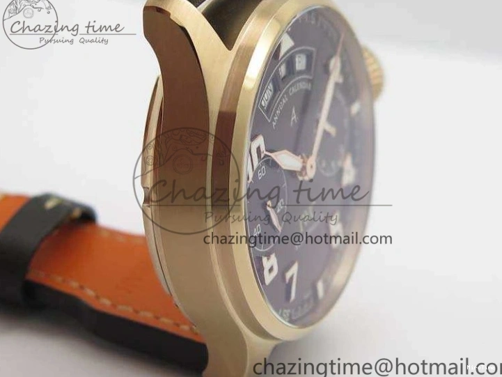 MIROTIME 1221 Popular Big Pilot Real PR IW502706 RG YLF 1:1 Best Edition Brown Dial On Calfskin Strap A 7223
